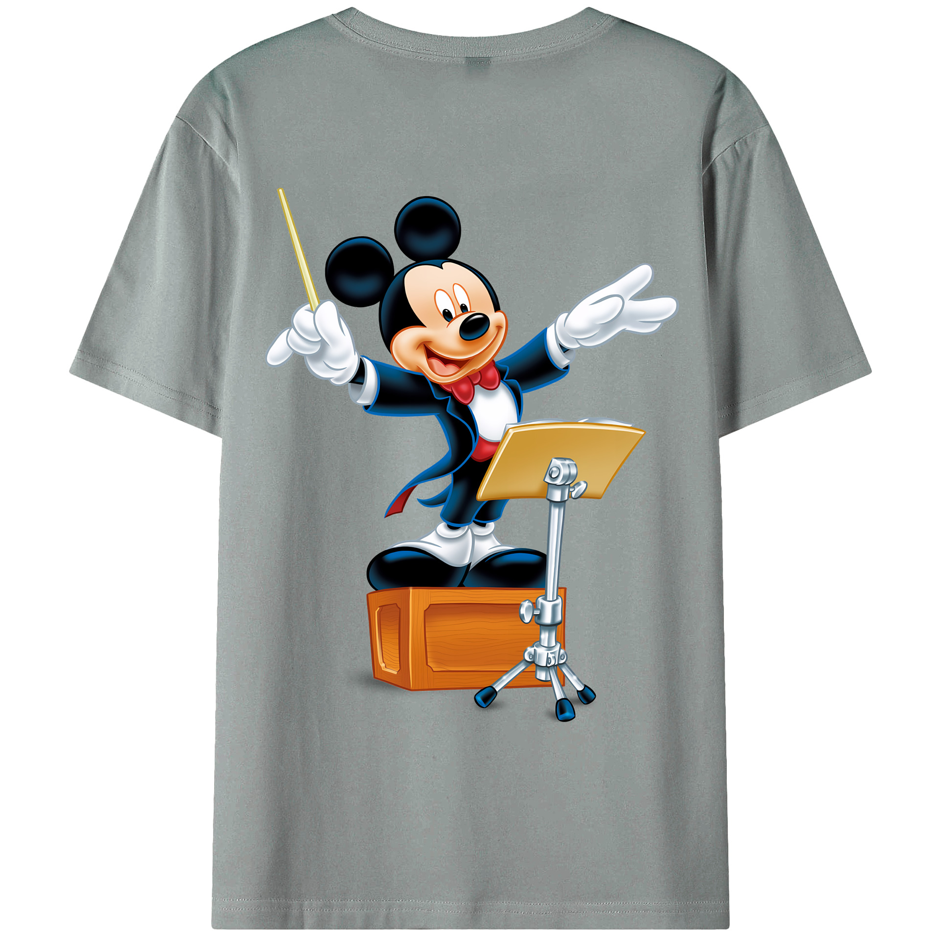 （画像用） ミッキーマウス Mickey Mouse 綿100％ メンズ半袖Tシャツ（バックプリント） 通気性